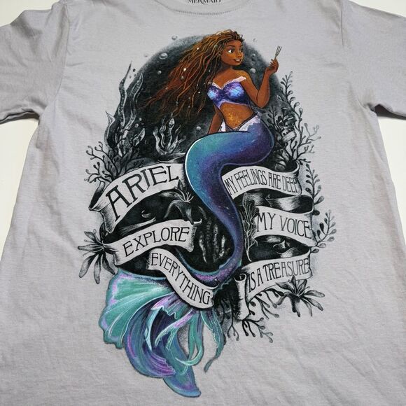 Disney The Little Mermaid Tee Gray Sz S - Picture 2 of 11